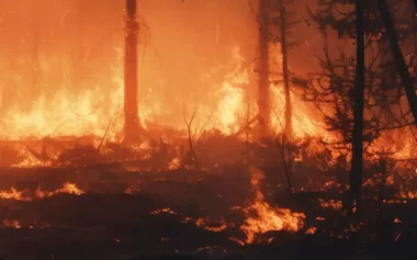 forest wildfire scene